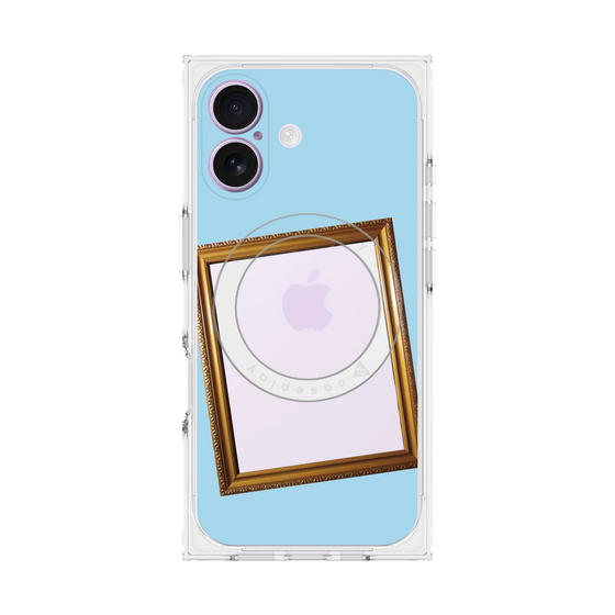 プレミアムスクエアケース with MagSafe［ Photo Frame - Light Blue ］