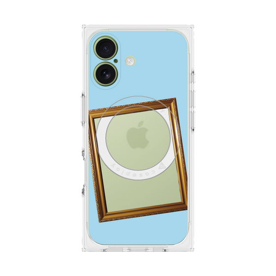 プレミアムスクエアケース with MagSafe［ Photo Frame - Light Blue ］