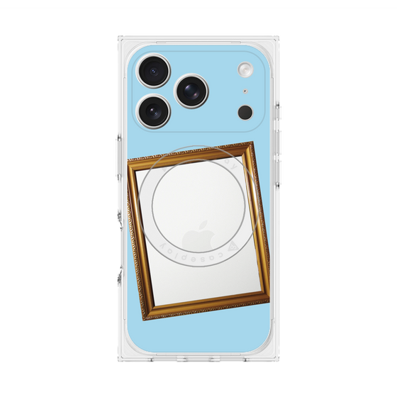 プレミアムスクエアケース with MagSafe［ Photo Frame - Light Blue ］
