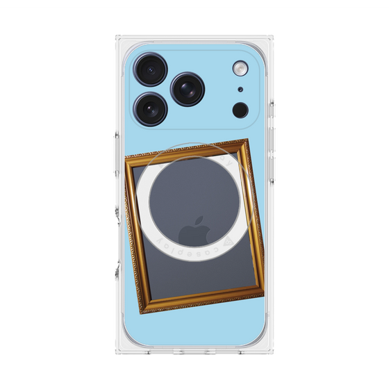 プレミアムスクエアケース with MagSafe［ Photo Frame - Light Blue ］