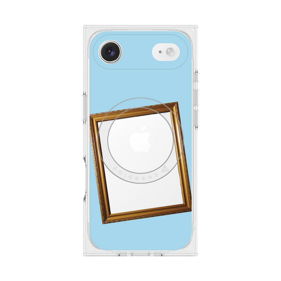プレミアムスクエアケース with MagSafe［ Photo Frame - Light Blue ］