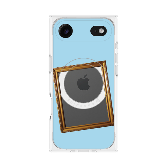 プレミアムスクエアケース with MagSafe［ Photo Frame - Light Blue ］