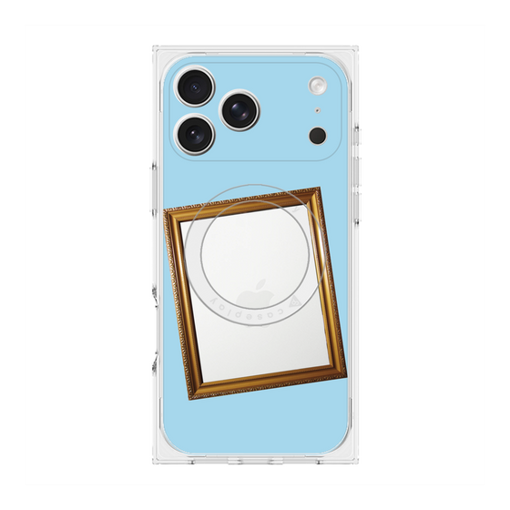 プレミアムスクエアケース with MagSafe［ Photo Frame - Light Blue ］