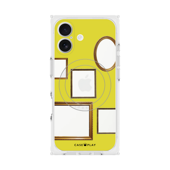 プレミアムスクエアケース with MagSafe［ Photo Frames - Yellow ］