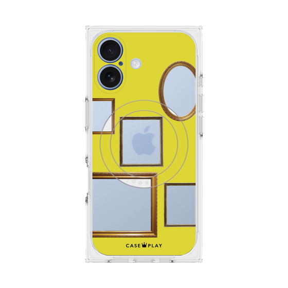 プレミアムスクエアケース with MagSafe［ Photo Frames - Yellow ］