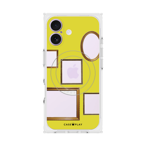 プレミアムスクエアケース with MagSafe［ Photo Frames - Yellow ］