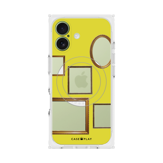 プレミアムスクエアケース with MagSafe［ Photo Frames - Yellow ］