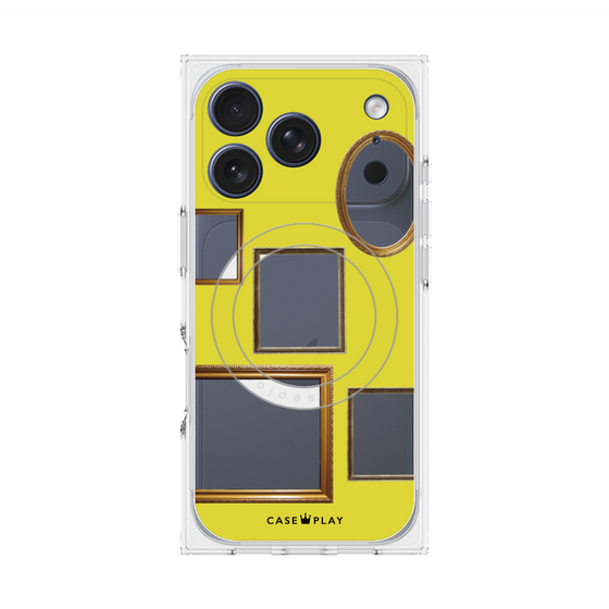 プレミアムスクエアケース with MagSafe［ Photo Frames - Yellow ］