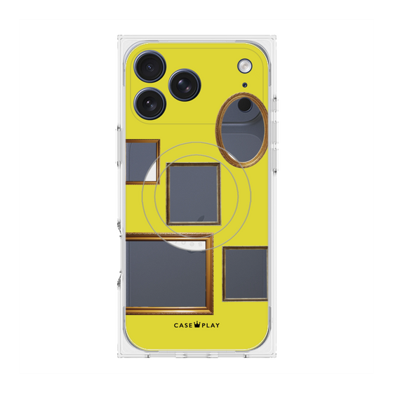 プレミアムスクエアケース with MagSafe［ Photo Frames - Yellow ］