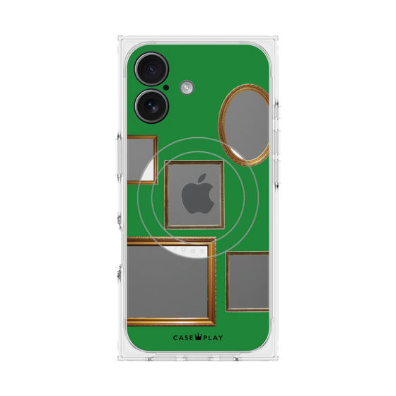 プレミアムスクエアケース with MagSafe［ Photo Frames - Green ］