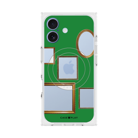 プレミアムスクエアケース with MagSafe［ Photo Frames - Green ］