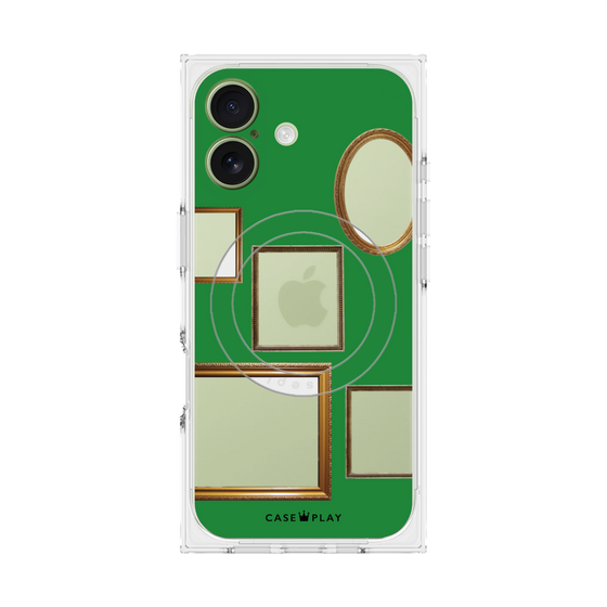 プレミアムスクエアケース with MagSafe［ Photo Frames - Green ］