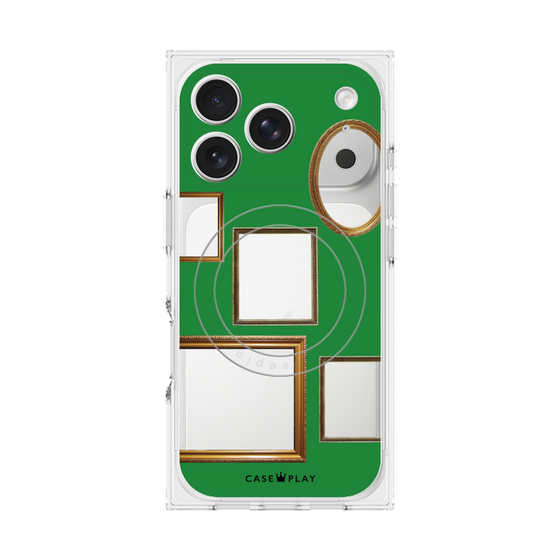 プレミアムスクエアケース with MagSafe［ Photo Frames - Green ］