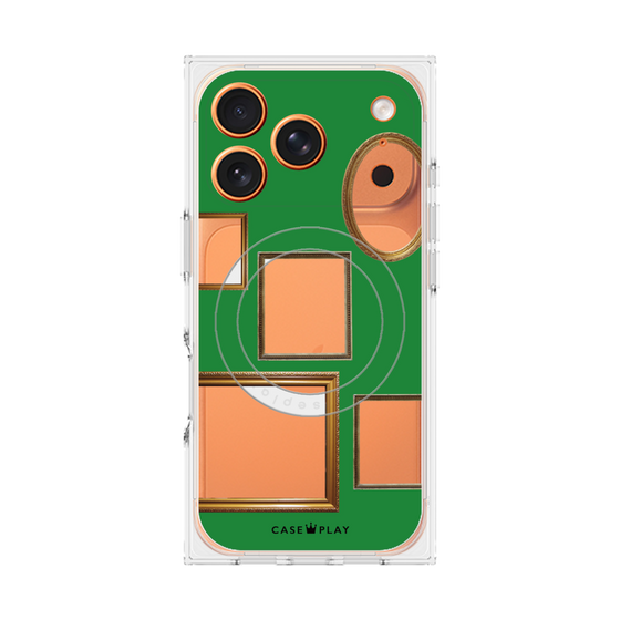 プレミアムスクエアケース with MagSafe［ Photo Frames - Green ］