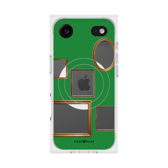 プレミアムスクエアケース with MagSafe［ Photo Frames - Green ］