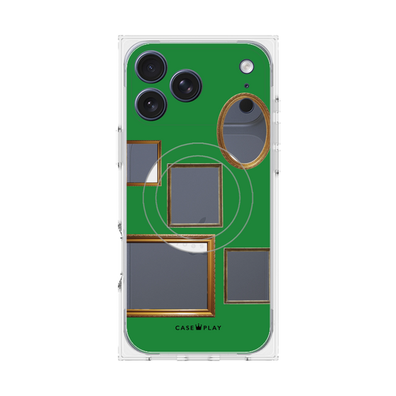 プレミアムスクエアケース with MagSafe［ Photo Frames - Green ］