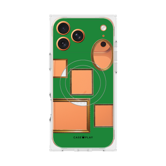 プレミアムスクエアケース with MagSafe［ Photo Frames - Green ］