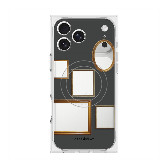 プレミアムスクエアケース with MagSafe［ Photo Frames - Gray ］