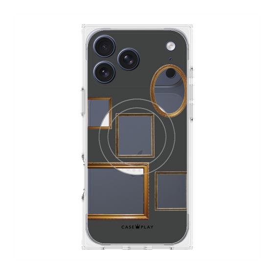 プレミアムスクエアケース with MagSafe［ Photo Frames - Gray ］