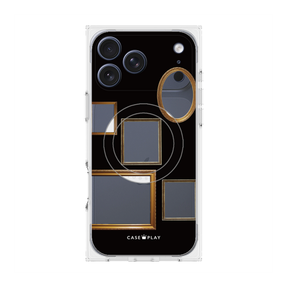 プレミアムスクエアケース with MagSafe［ Photo Frames - Black ］