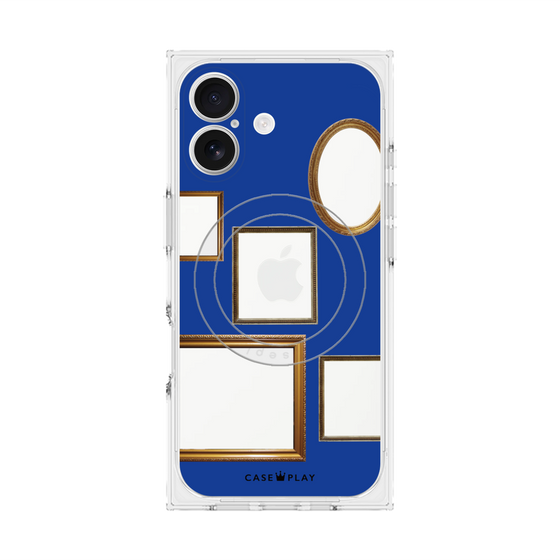 プレミアムスクエアケース with MagSafe［ Photo Frames - Blue ］