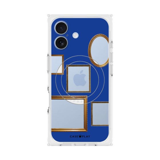 プレミアムスクエアケース with MagSafe［ Photo Frames - Blue ］