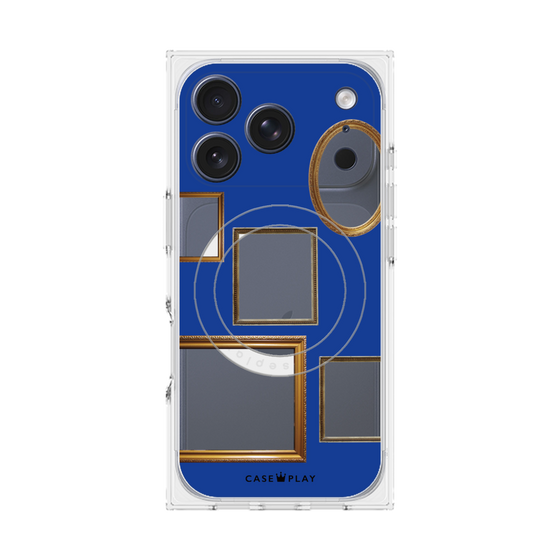 プレミアムスクエアケース with MagSafe［ Photo Frames - Blue ］