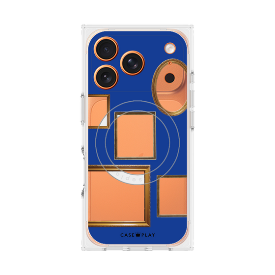 プレミアムスクエアケース with MagSafe［ Photo Frames - Blue ］