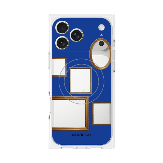 プレミアムスクエアケース with MagSafe［ Photo Frames - Blue ］