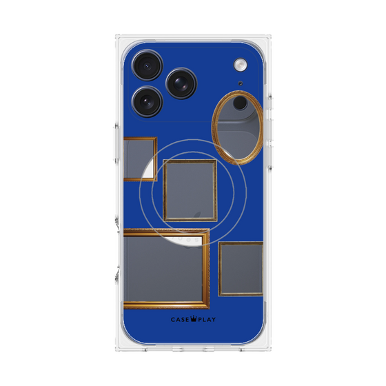プレミアムスクエアケース with MagSafe［ Photo Frames - Blue ］
