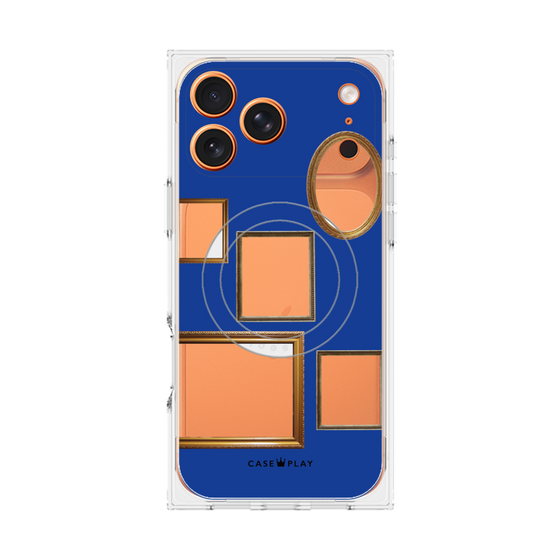 プレミアムスクエアケース with MagSafe［ Photo Frames - Blue ］