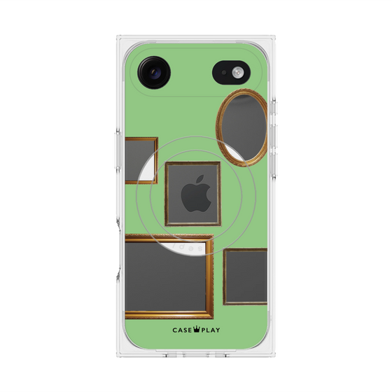 プレミアムスクエアケース with MagSafe［ Photo Frames - Light Green ］