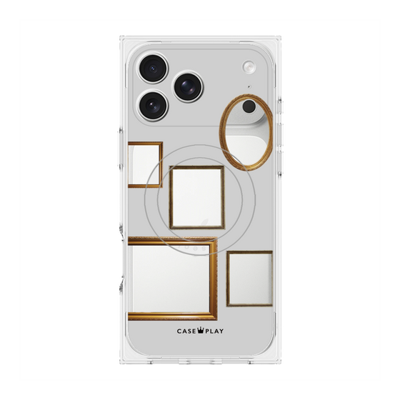 プレミアムスクエアケース with MagSafe［ Photo Frames - Light Gray ］