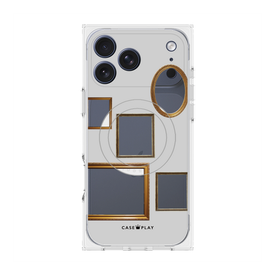 プレミアムスクエアケース with MagSafe［ Photo Frames - Light Gray ］