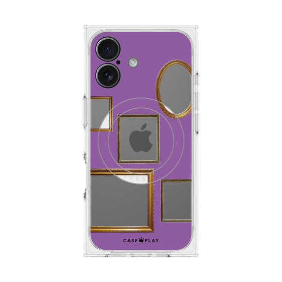 プレミアムスクエアケース with MagSafe［ Photo Frames - Purple ］