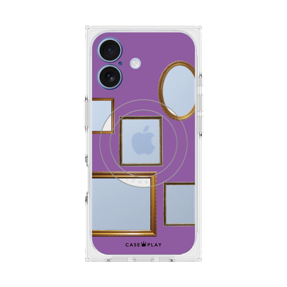 プレミアムスクエアケース with MagSafe［ Photo Frames - Purple ］