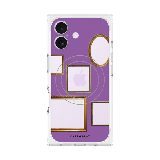 プレミアムスクエアケース with MagSafe［ Photo Frames - Purple ］