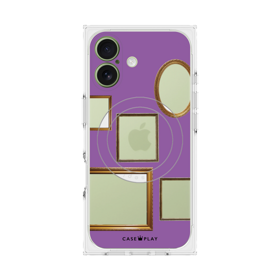 プレミアムスクエアケース with MagSafe［ Photo Frames - Purple ］