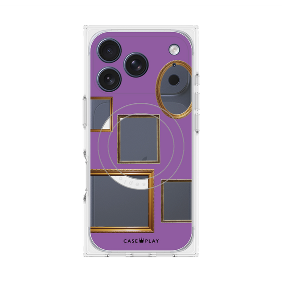 プレミアムスクエアケース with MagSafe［ Photo Frames - Purple ］
