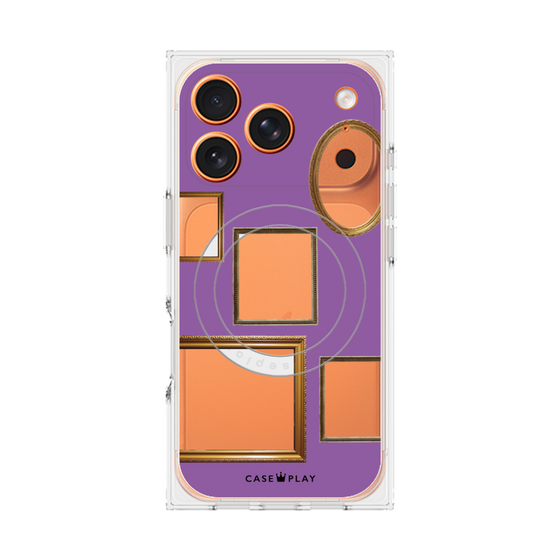 プレミアムスクエアケース with MagSafe［ Photo Frames - Purple ］