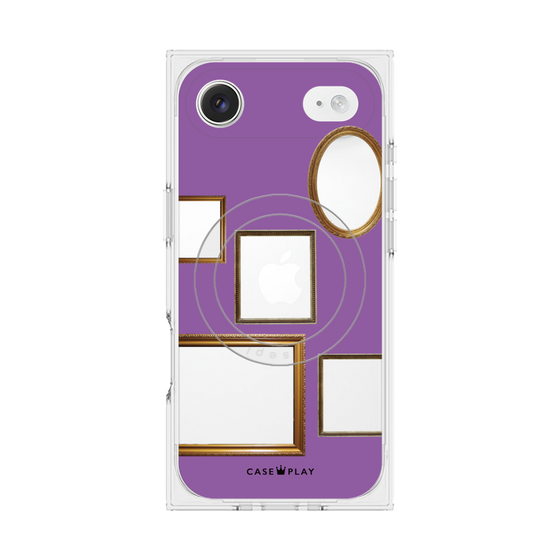 プレミアムスクエアケース with MagSafe［ Photo Frames - Purple ］