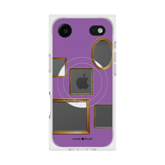 プレミアムスクエアケース with MagSafe［ Photo Frames - Purple ］