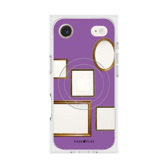プレミアムスクエアケース with MagSafe［ Photo Frames - Purple ］
