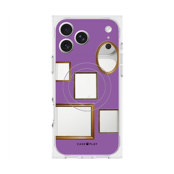 プレミアムスクエアケース with MagSafe［ Photo Frames - Purple ］