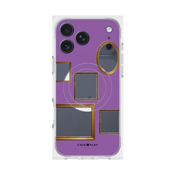 プレミアムスクエアケース with MagSafe［ Photo Frames - Purple ］