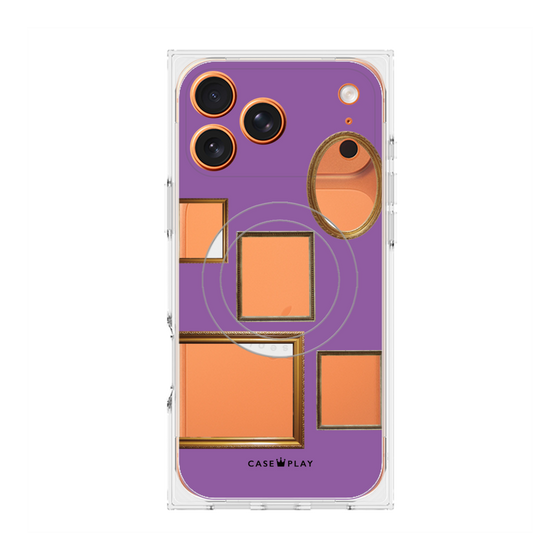 プレミアムスクエアケース with MagSafe［ Photo Frames - Purple ］