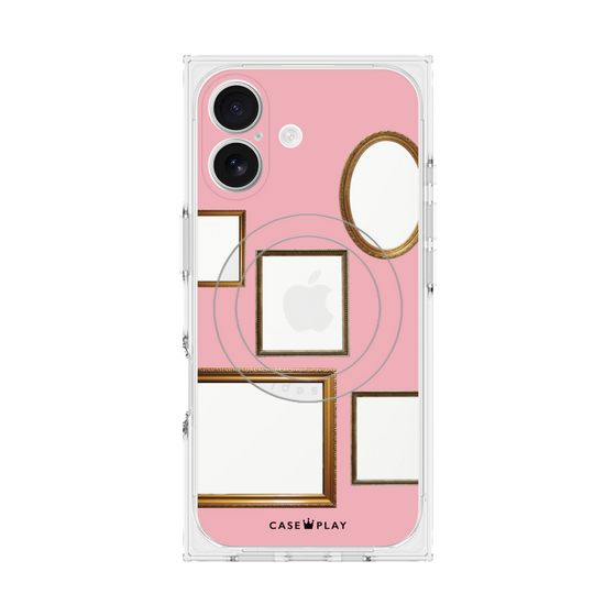 プレミアムスクエアケース with MagSafe［ Photo Frames - Pink ］