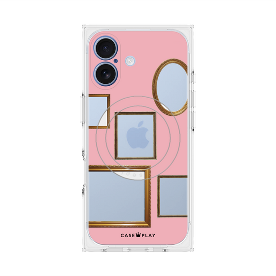 プレミアムスクエアケース with MagSafe［ Photo Frames - Pink ］