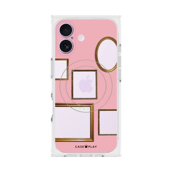 プレミアムスクエアケース with MagSafe［ Photo Frames - Pink ］