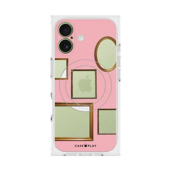 プレミアムスクエアケース with MagSafe［ Photo Frames - Pink ］